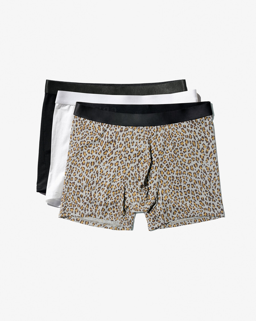 6 calzoncillos bóxer para hombre en negro blanco y leopardo moca comprar ahora — cdlp