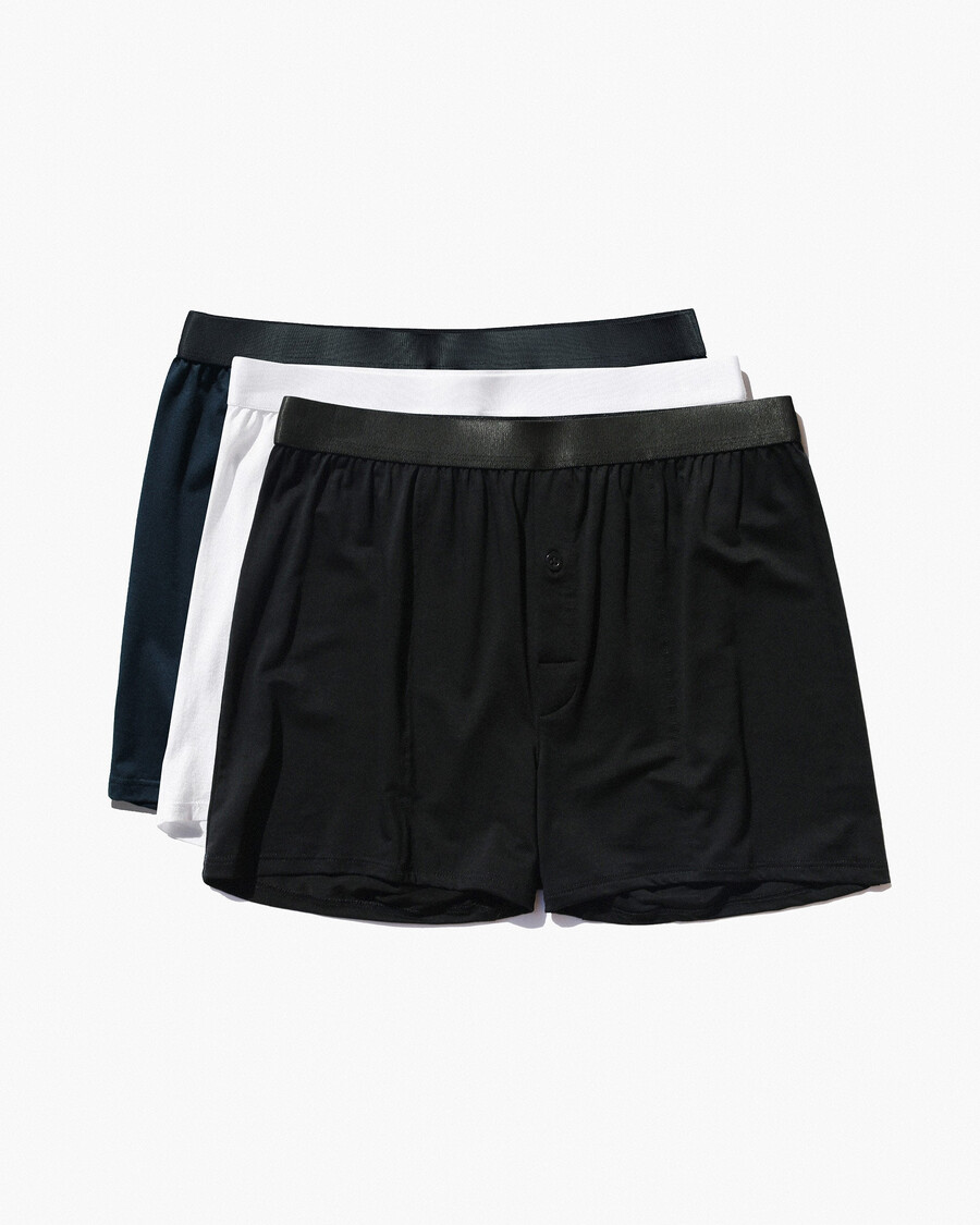 3 calzoncillos bóxer para hombre en negro blanco y azul marino oscuro comprar ahora — cdlp