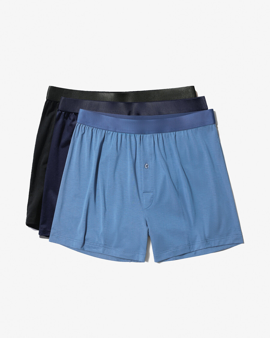 3 calzoncillos bóxer para hombre en negro azul marino oscuro y azul celeste comprar ahora — cdlp