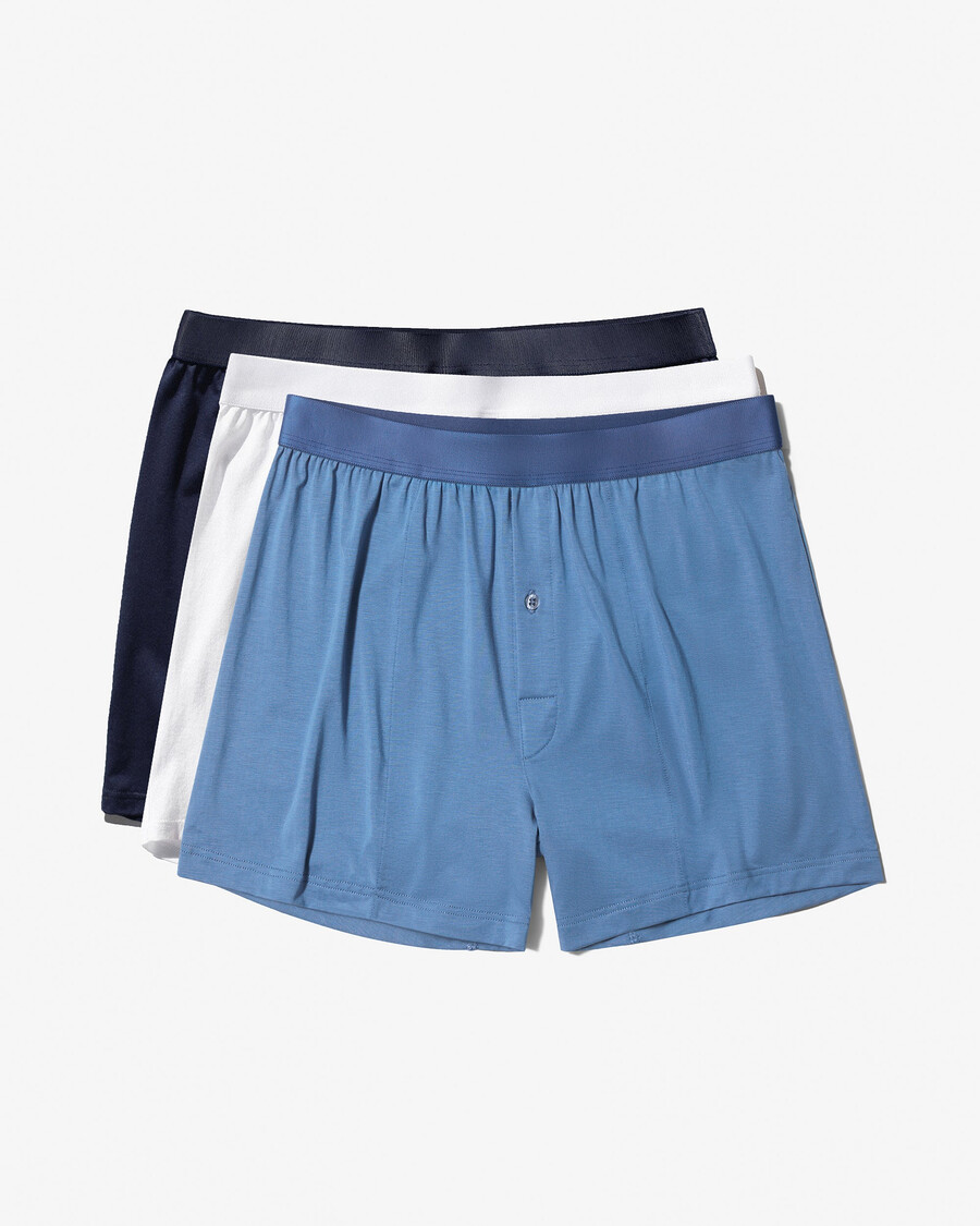 6 calzoncillos bóxer para hombre en blanco azul marino oscuro y azul celeste comprar ahora — cdlp