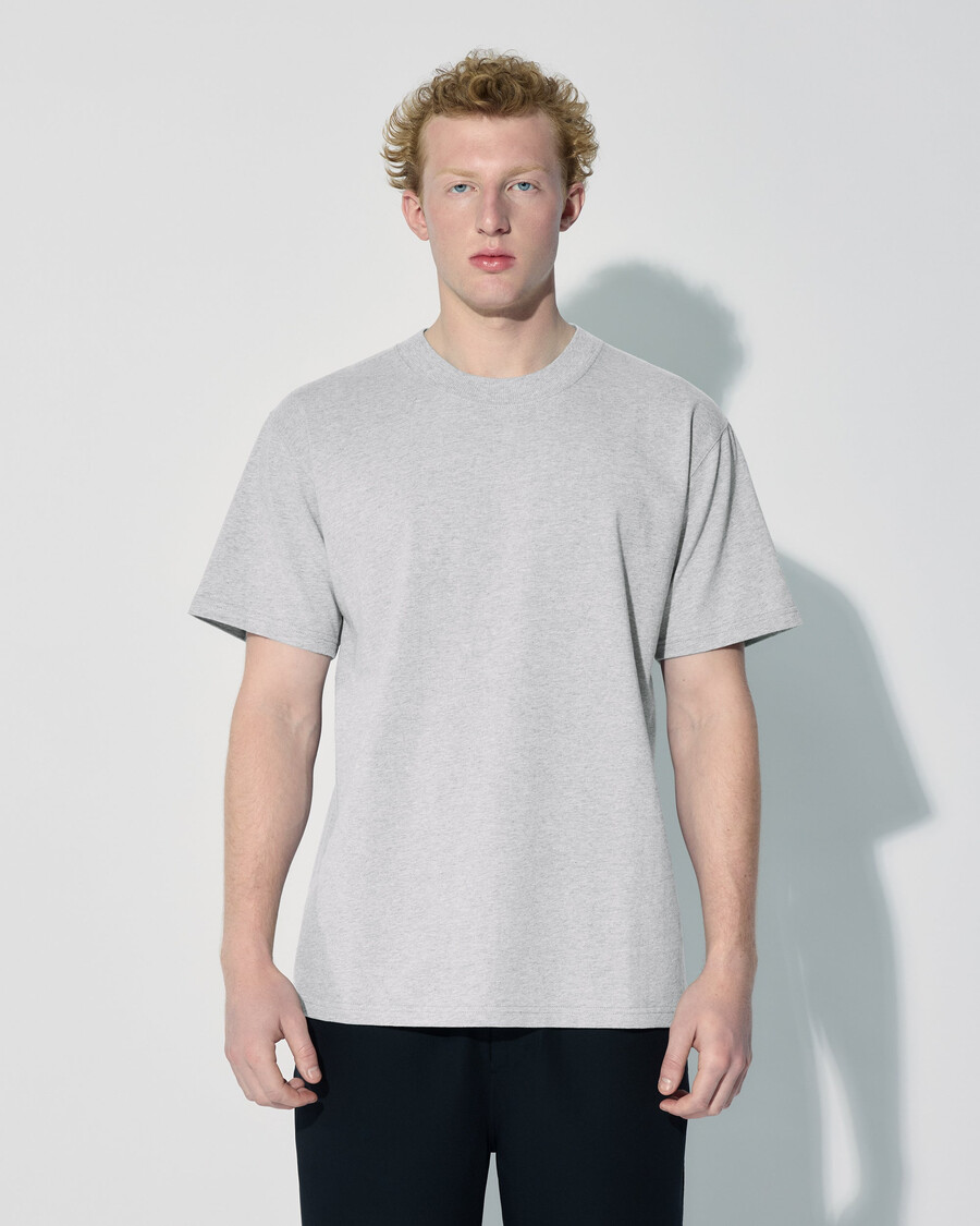 camiseta holgada de algodón para hombre en gris jaspeado compra ahora — cdlp