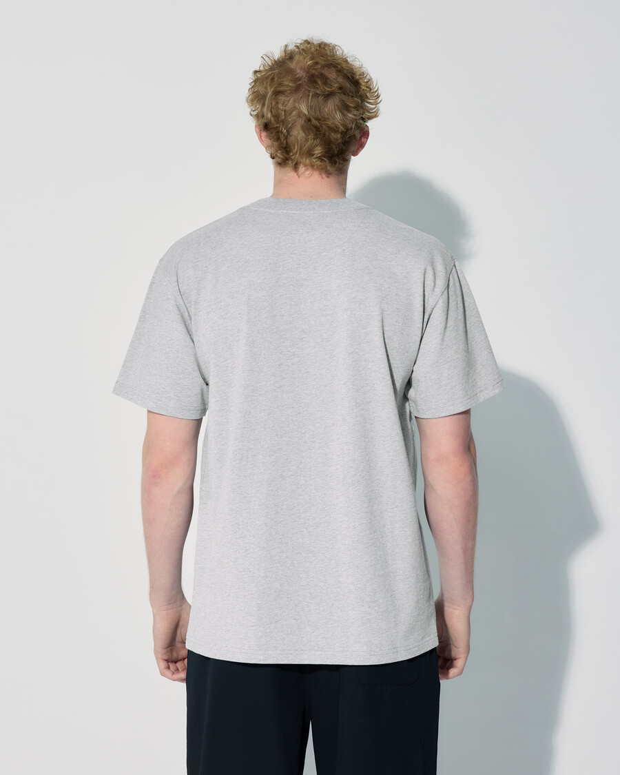 camiseta holgada de algodón para hombre en gris jaspeado compra ahora — cdlp