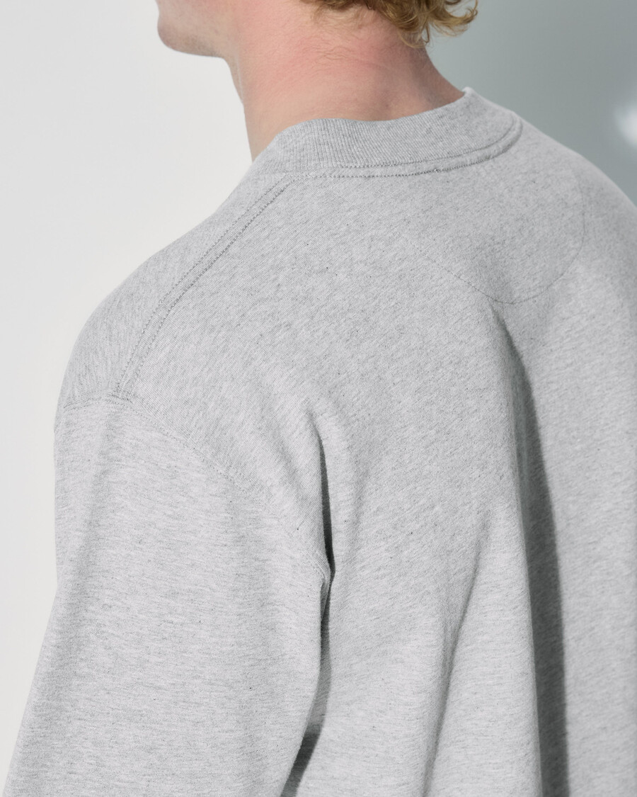 camiseta holgada de algodón para hombre en gris jaspeado compra ahora — cdlp
