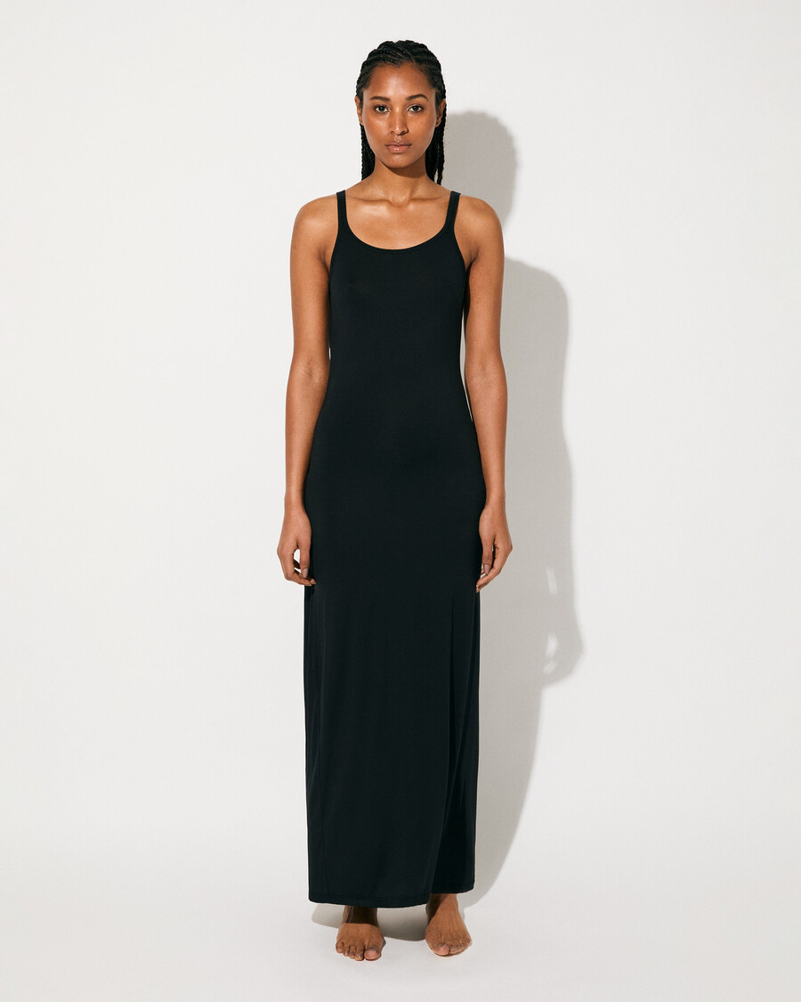 vestido de tirantes ligero para mujer en negro tienda—cdlp