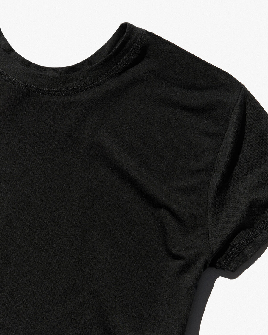 vestido ligero de manga corta para mujer en negro tienda—cdlp