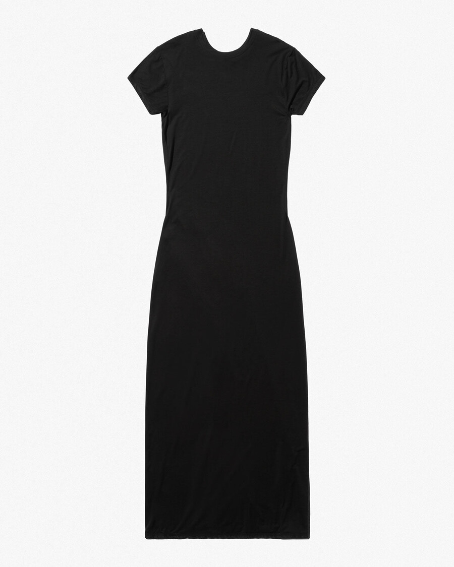 vestido ligero de manga corta para mujer en negro tienda—cdlp