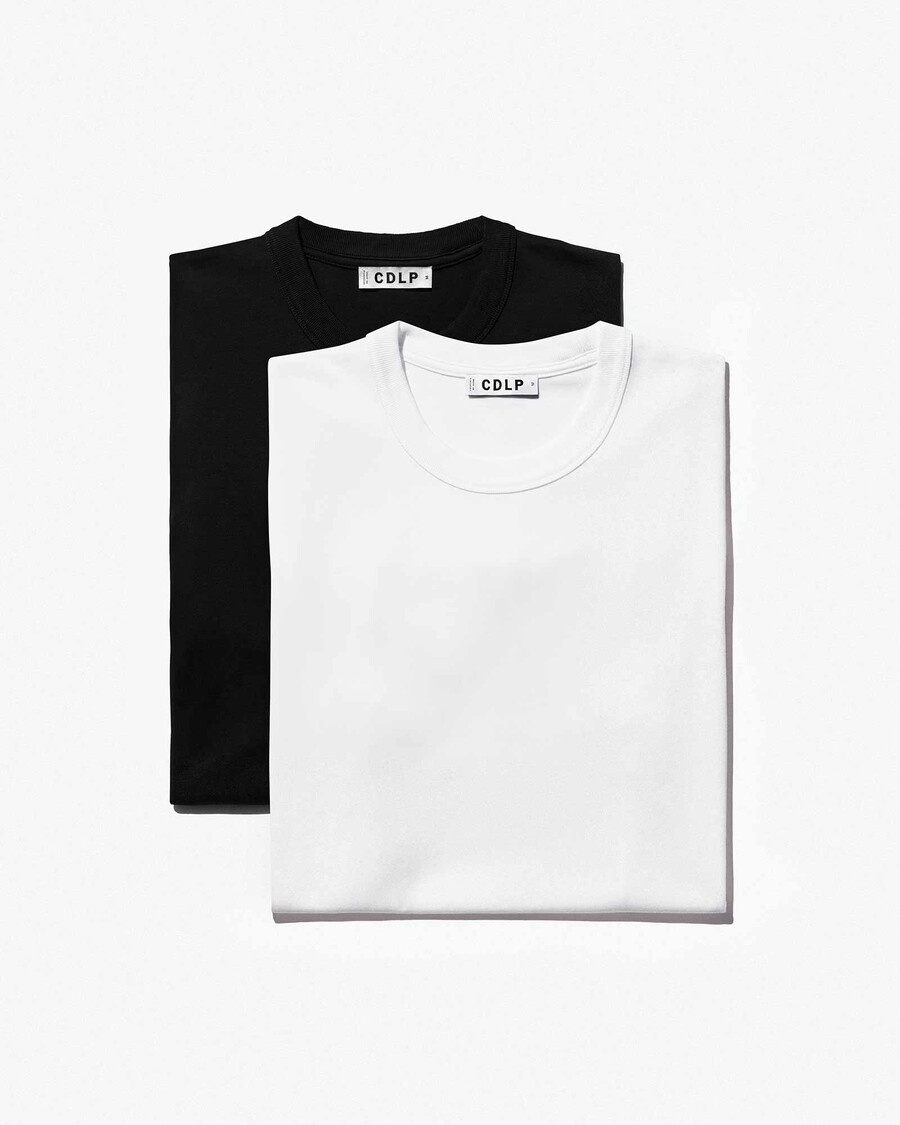 2 camisetas de peso pesado para hombre en negro y blanco tienda — cdlp