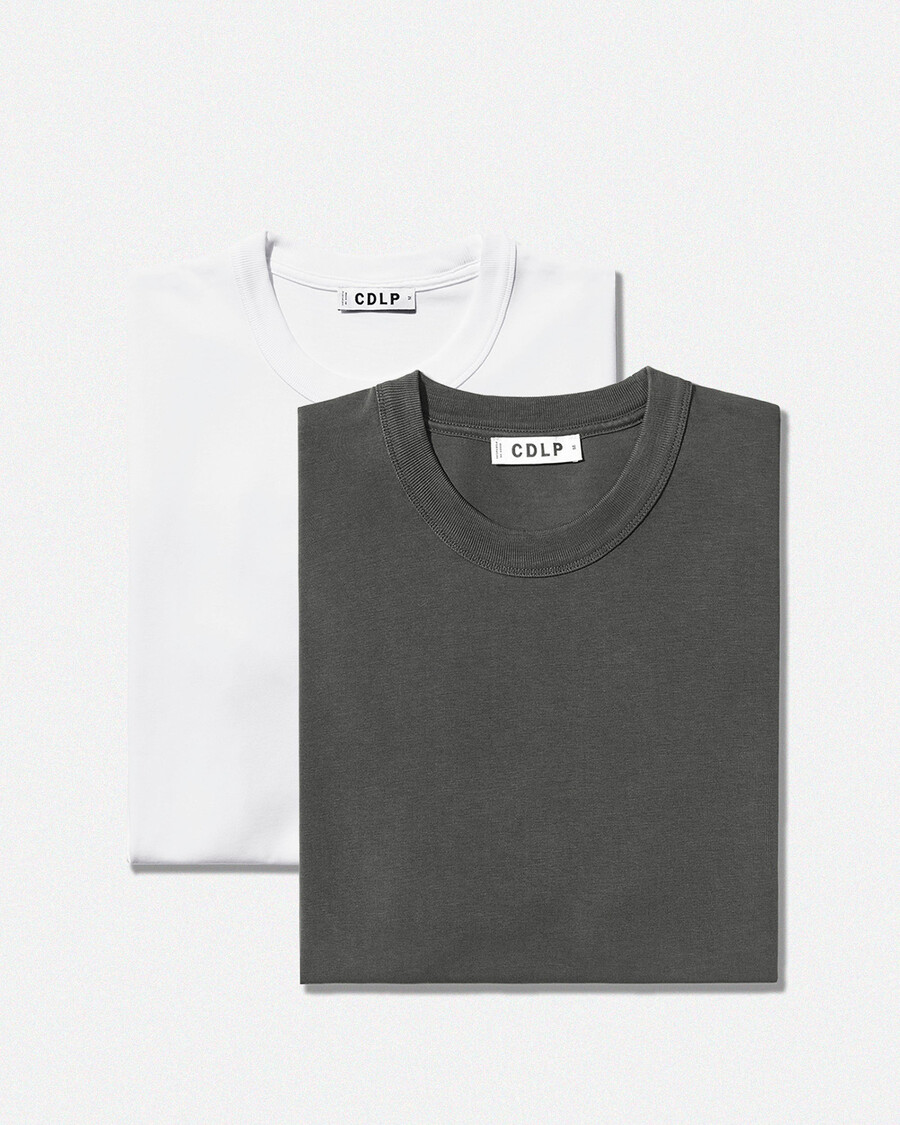 2 camisetas gruesas para hombre en color carbón y blanco tienda — cdlp