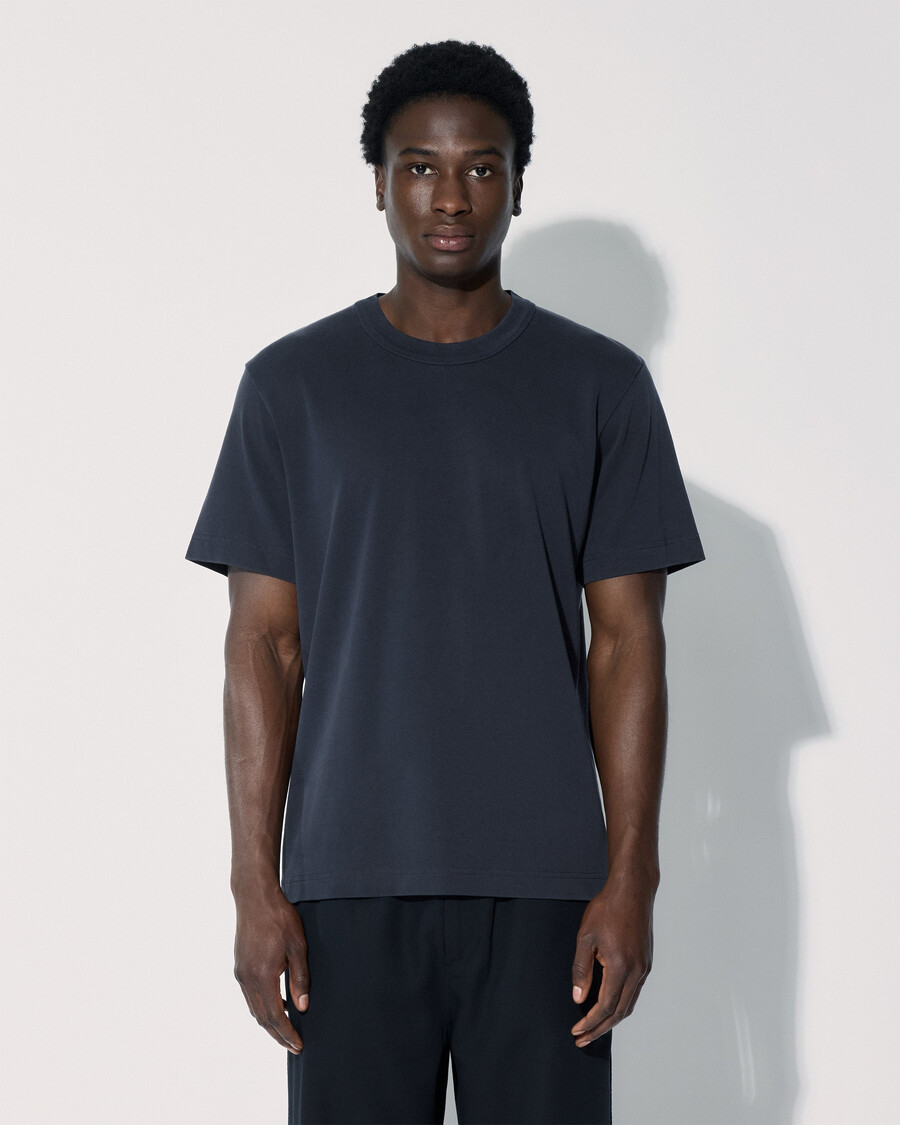 2 camisetas de peso pesado para hombre en azul marino oscuro tienda — cdlp
