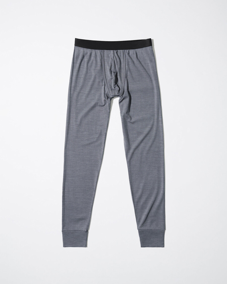 calzoncillos largos de mezcla de merino para hombre en gris jaspeado comprar ahora — cdlp