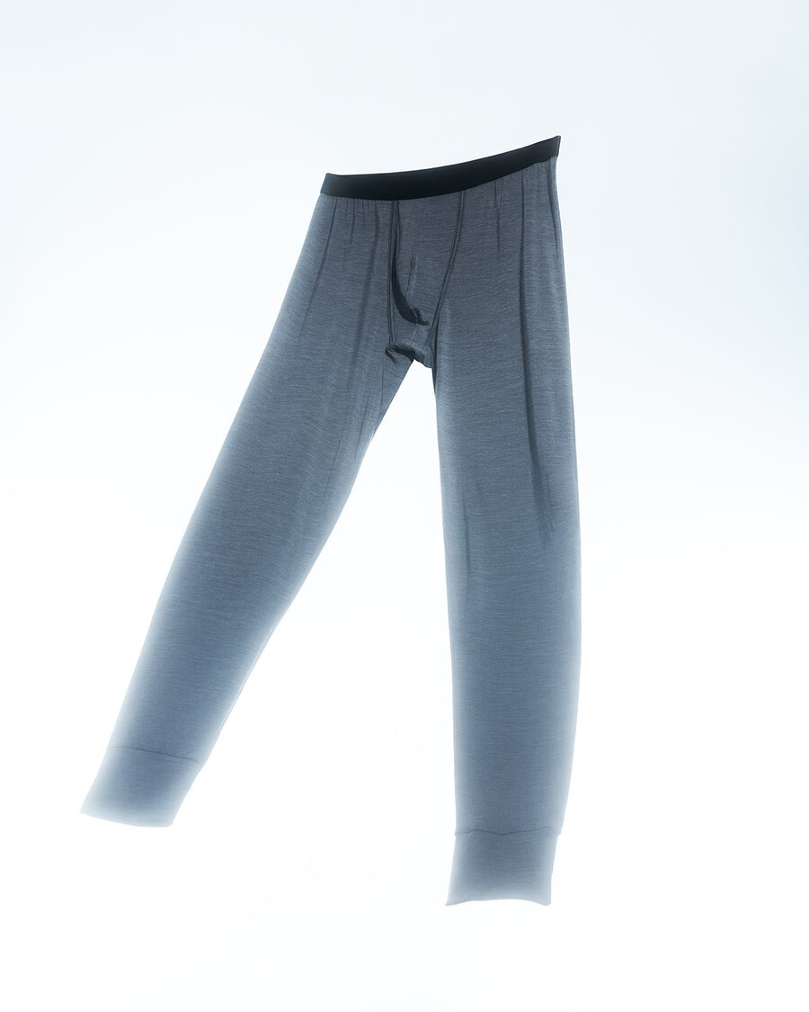 calzoncillos largos de mezcla de merino para hombre en gris jaspeado comprar ahora — cdlp