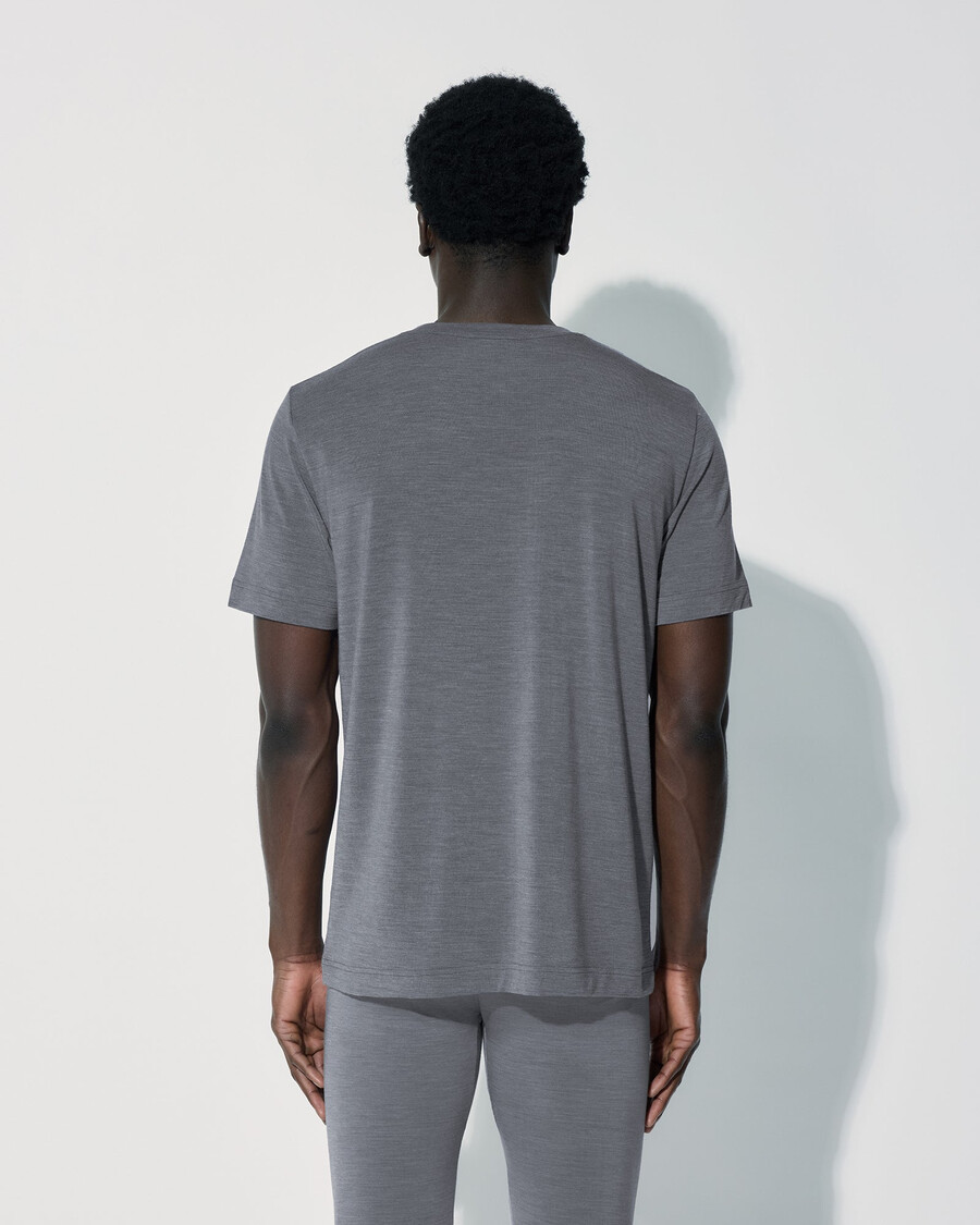 camiseta de mezcla de merino para hombre en gris jaspeado comprar ahora — cdlp