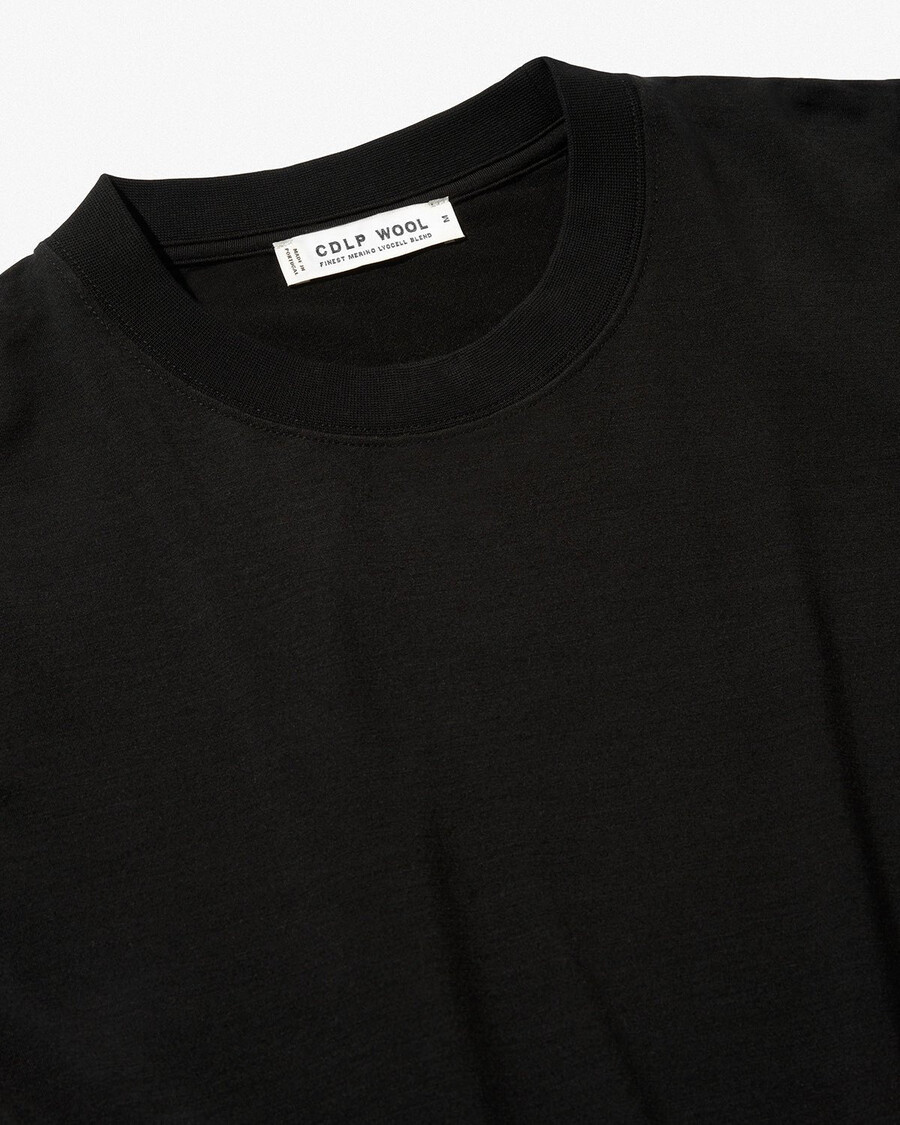 2 camisetas de manga larga de mezcla de merino para hombre en negro tienda—cdlp