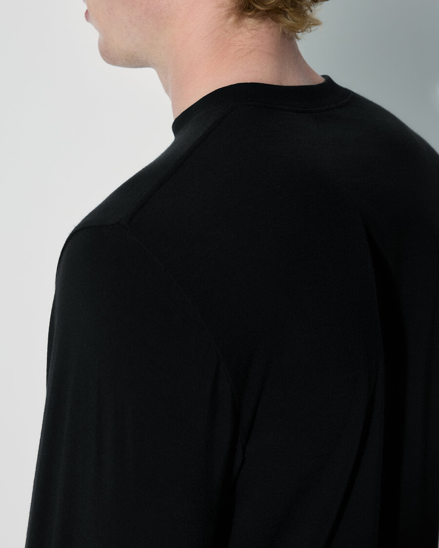 2 camisetas de manga larga de mezcla de merino para hombre en negro tienda—cdlp