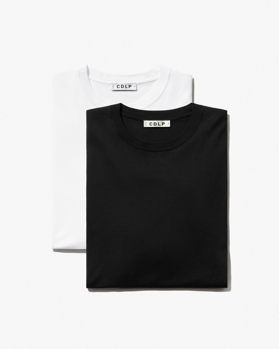 2 camisetas de peso medio para hombre en negro y blanco tienda — cdlp