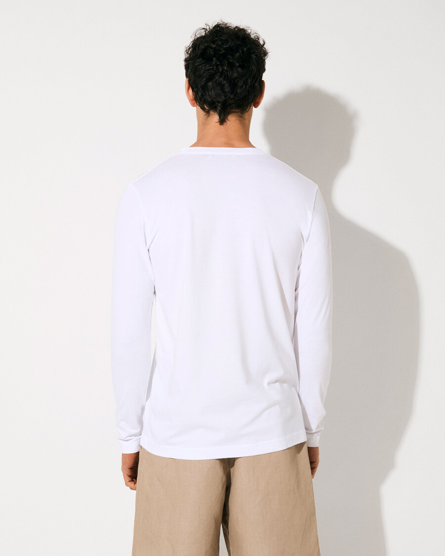 camiseta de manga larga de grosor medio para hombre en blanco tienda — cdlp
