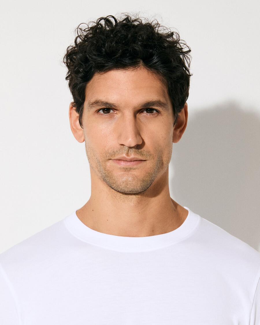 camiseta de manga larga de grosor medio para hombre en blanco tienda — cdlp