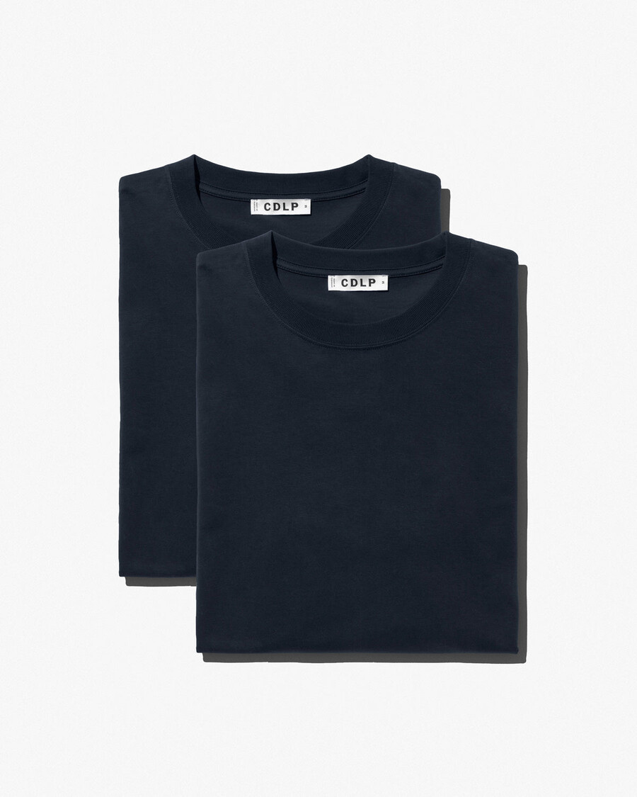2 camisetas de manga larga de grosor medio para hombre en azul marino oscuro tienda—cdlp