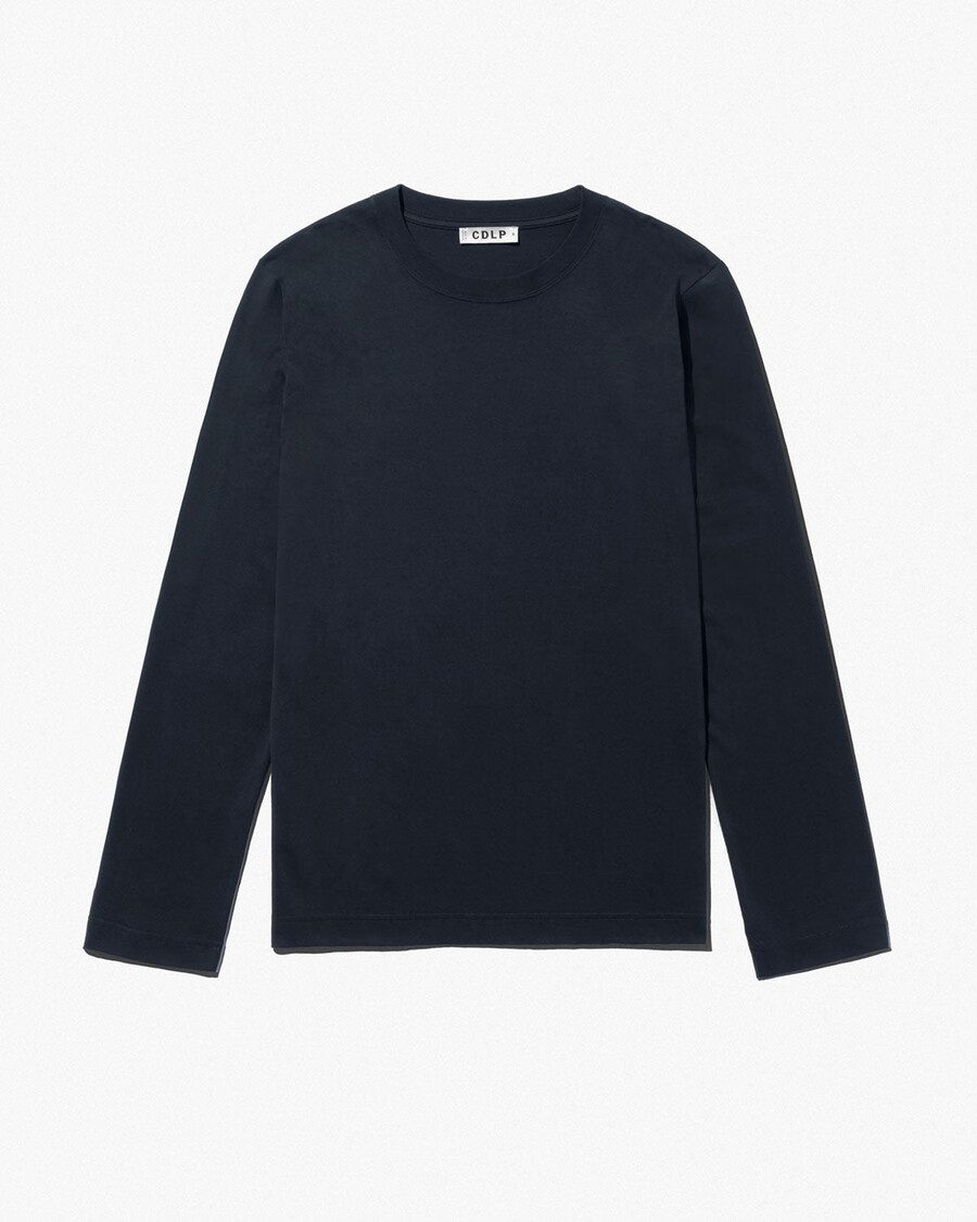 2 camisetas de manga larga de grosor medio para hombre en negro y azul marino oscuro tienda—cdlp