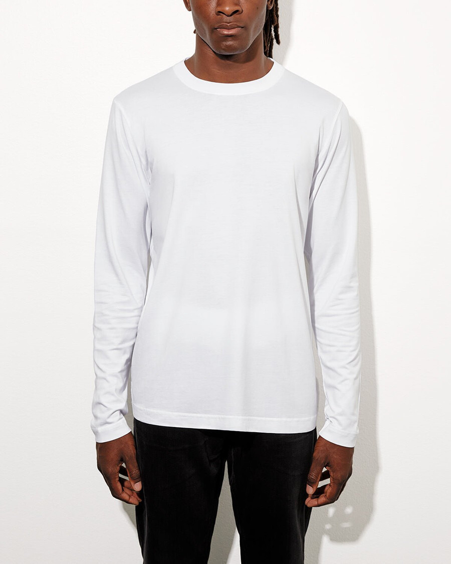 2 camisetas de manga larga de grosor medio para hombre en blanco y azul marino oscuro tienda—cdlp