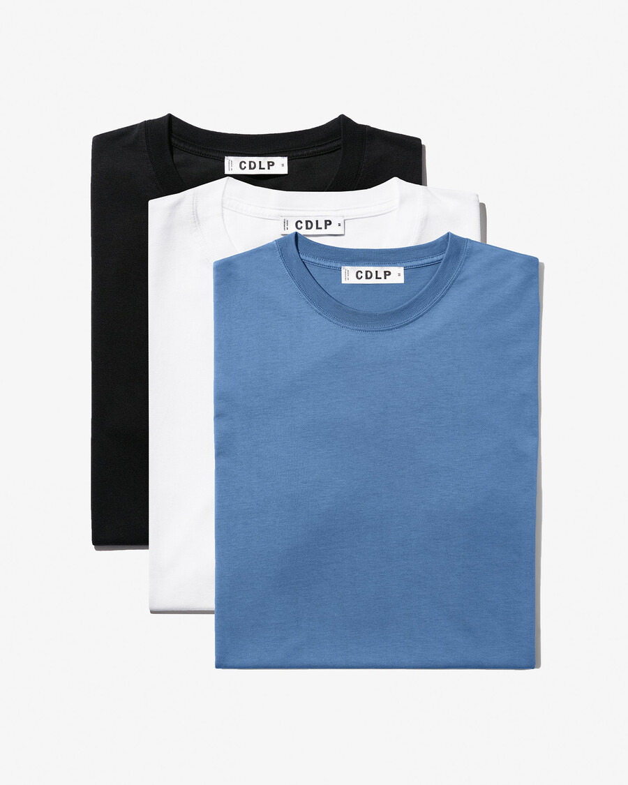 3 camisetas de peso medio para hombre en negro blanco y azul celeste comprar ahora — cdlp