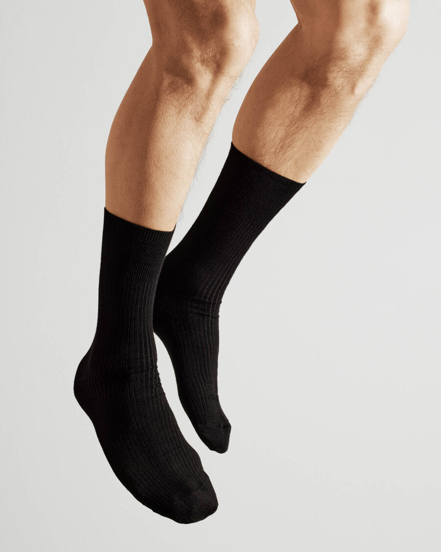 calcetines negros de canalé de algodón para hombre compra ahora — cdlp
