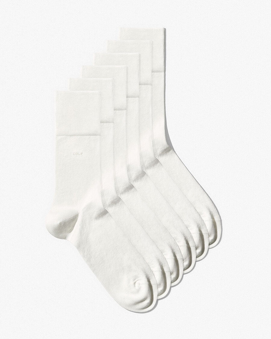 6 calcetines unisex de algodón de longitud media en blanco tienda — cdlp