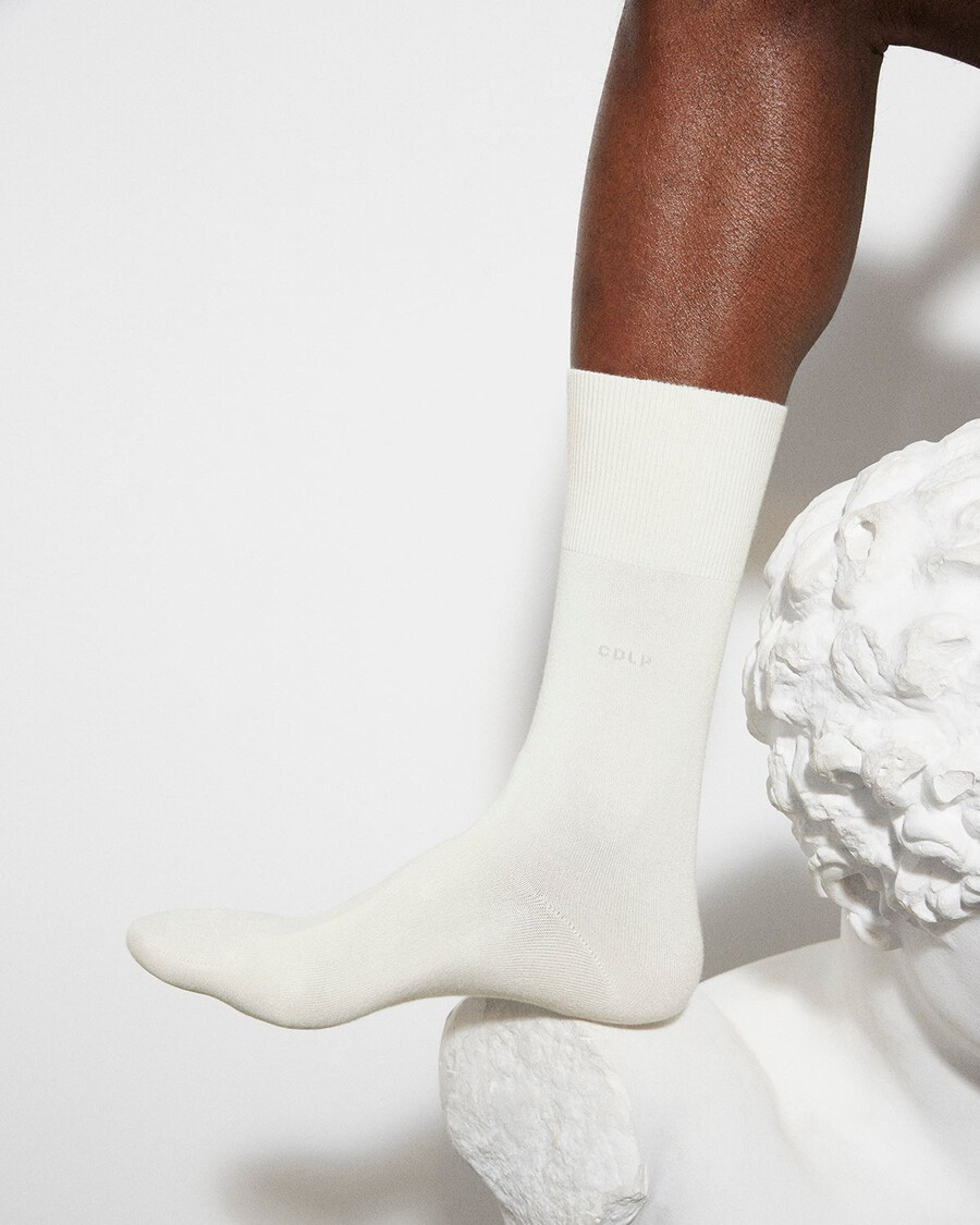 6 calcetines unisex de algodón de longitud media en blanco tienda — cdlp