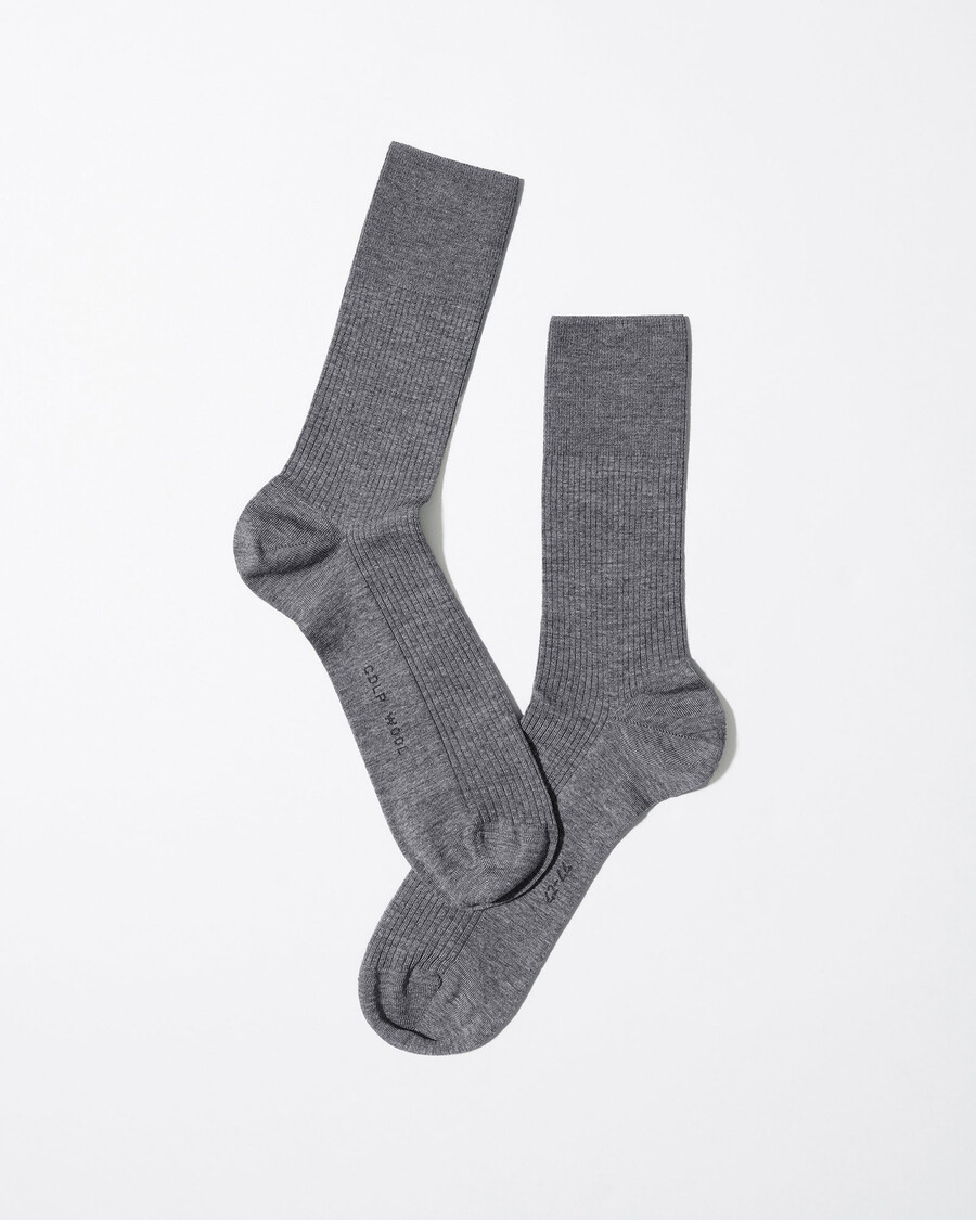 3 calcetines de lana acanalada de longitud media para hombre en gris jaspeado tienda — cdlpey