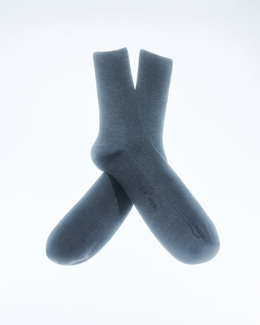 3 calcetines de lana acanalada de longitud media para hombre en gris jaspeado tienda — cdlpey
