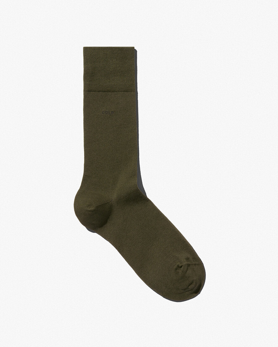 calcetines unisex de algodón de longitud media en verde oliva tienda — cdlp