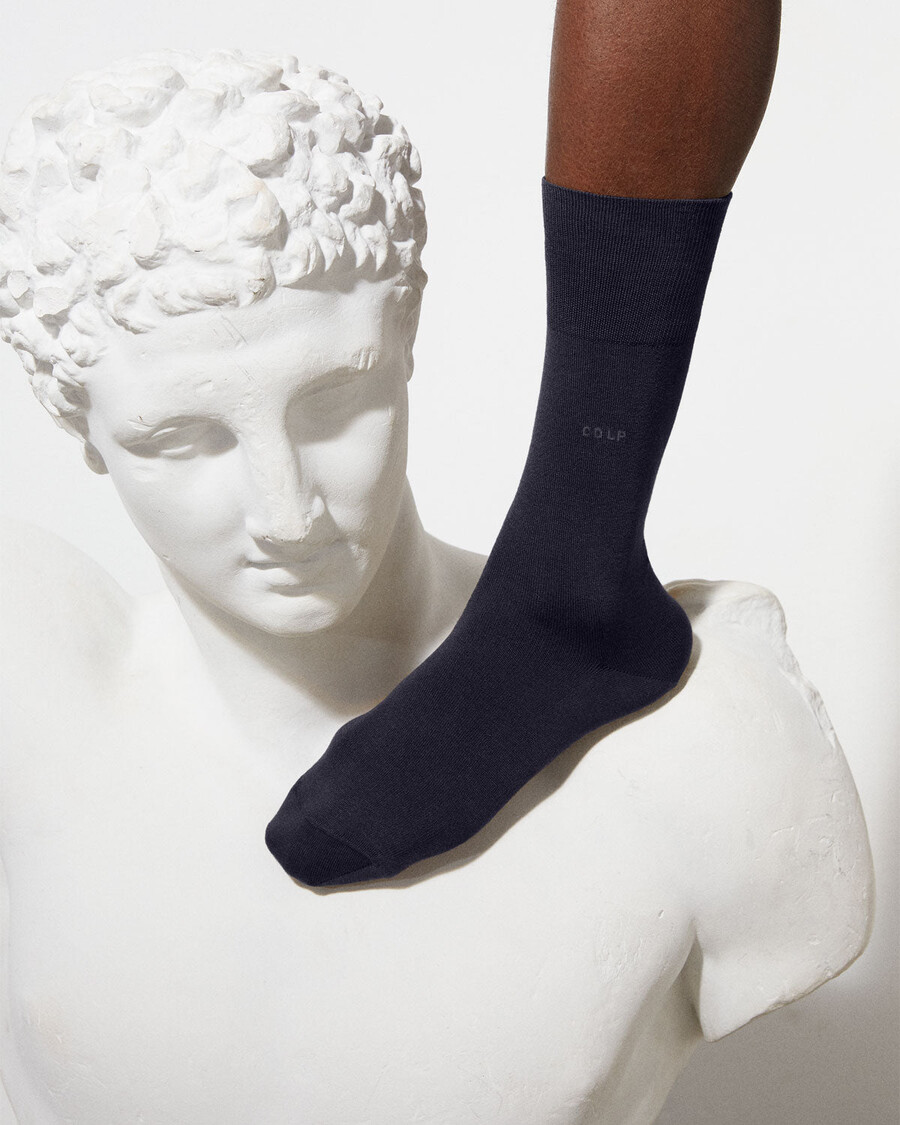 6 calcetines unisex de algodón de longitud media en azul marino oscuro tienda—cdlp