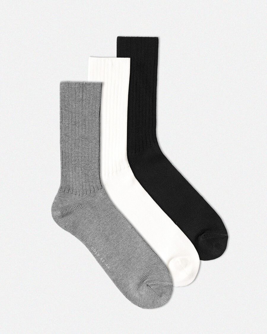 3 calcetines de tenis unisex de longitud media en negro blanco y gris jaspeado tienda — cdlp