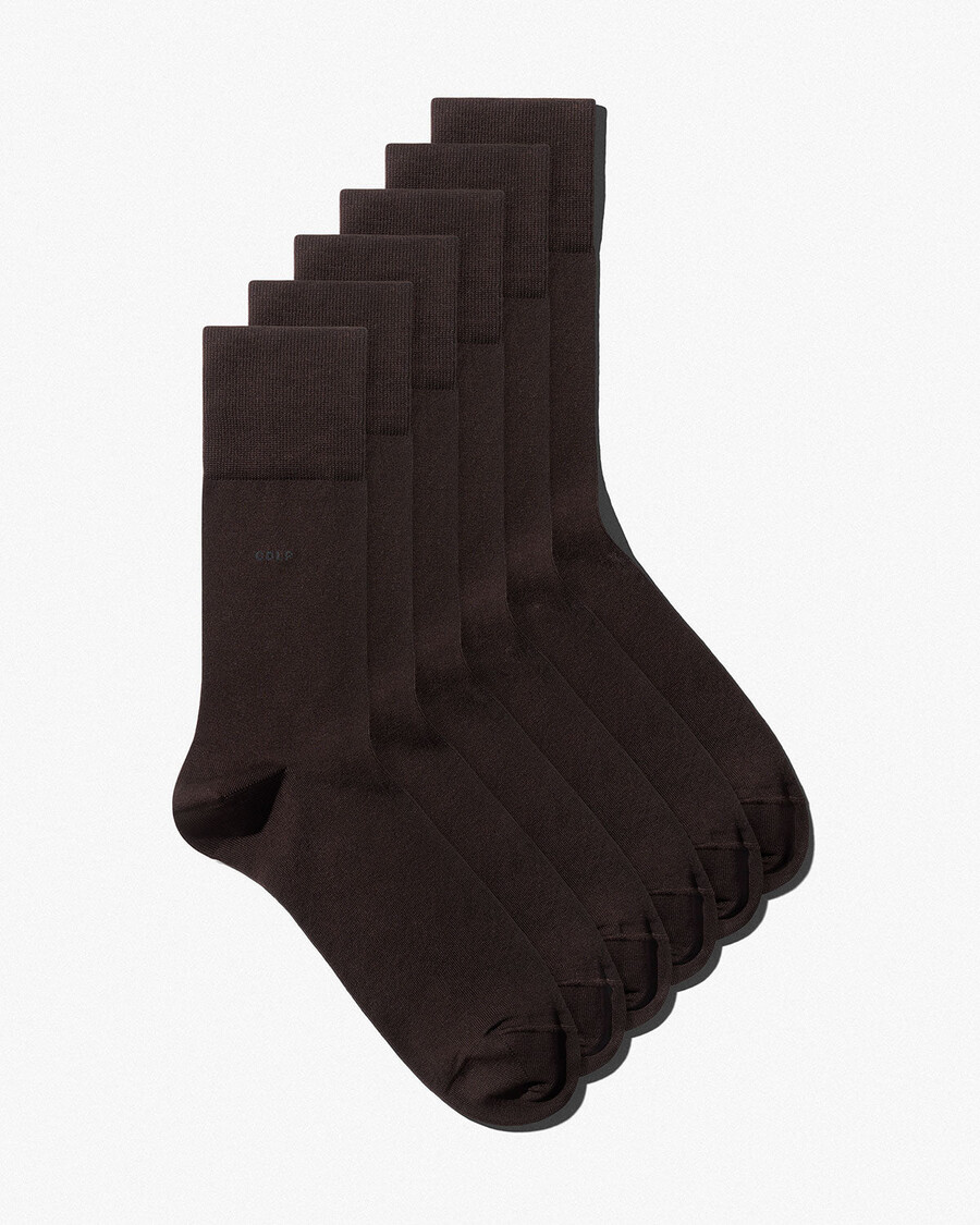 6 calcetines unisex de algodón de longitud media en marrón oscuro tienda—cdlp