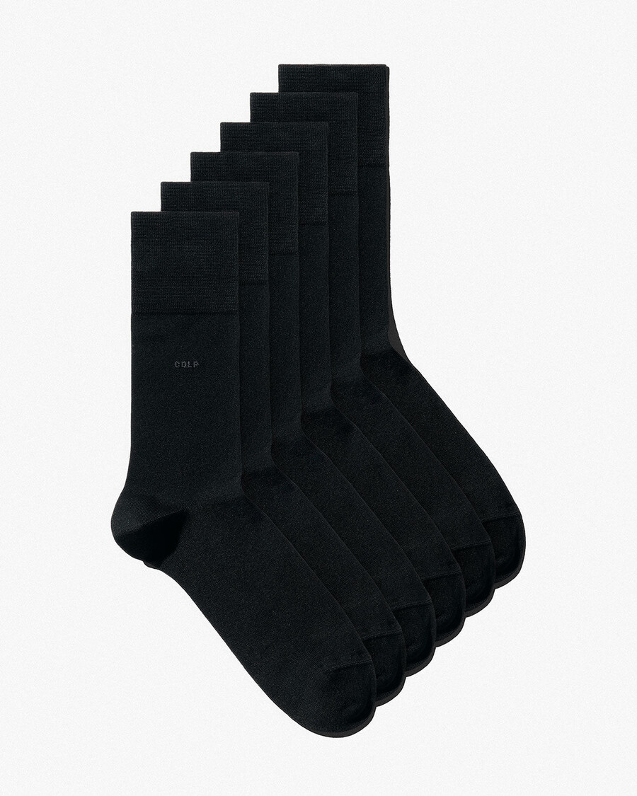 6 calcetines unisex de algodón de longitud media en negro tienda — cdlp