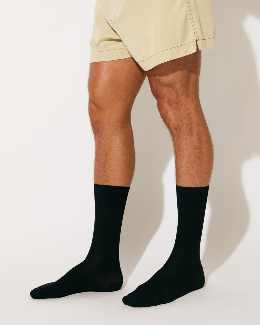 6 calcetines unisex de algodón de longitud media en negro tienda — cdlp