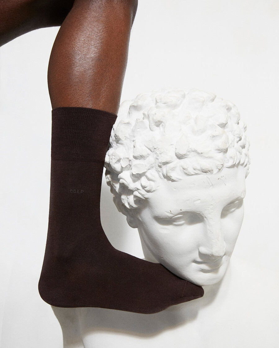 6 calcetines unisex de algodón de longitud media en marrón oscuro tienda—cdlp