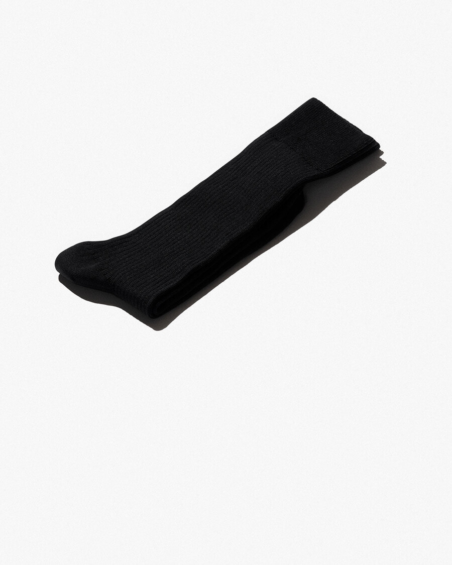 6 calcetines negros de canalé de algodón para mujer tienda—cdlp