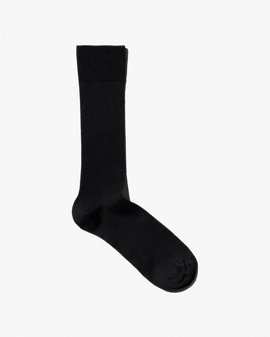 6 calcetines negros de canalé de algodón para mujer tienda—cdlp