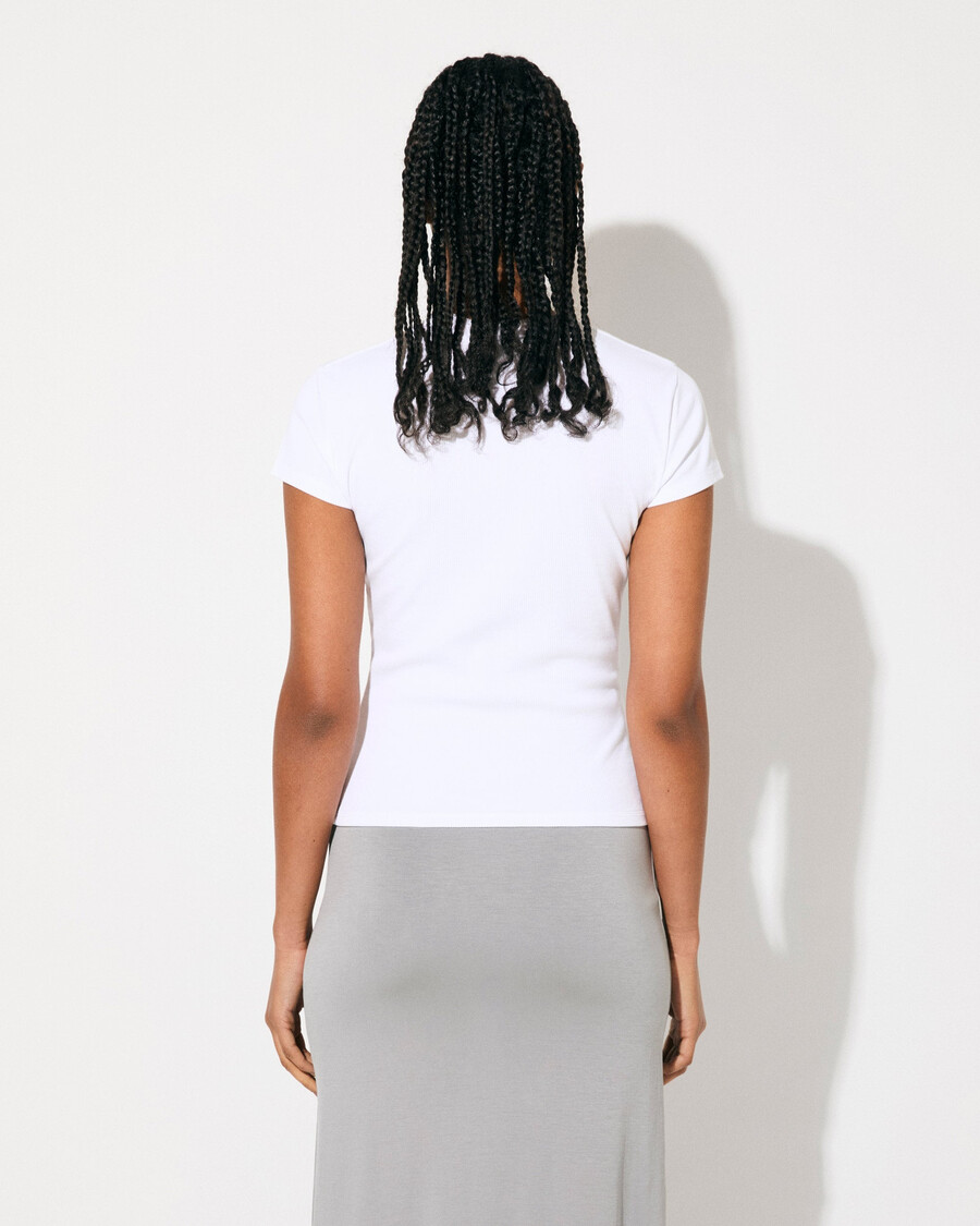 camiseta de canalé para mujer en blanco compra ahora — cdlp