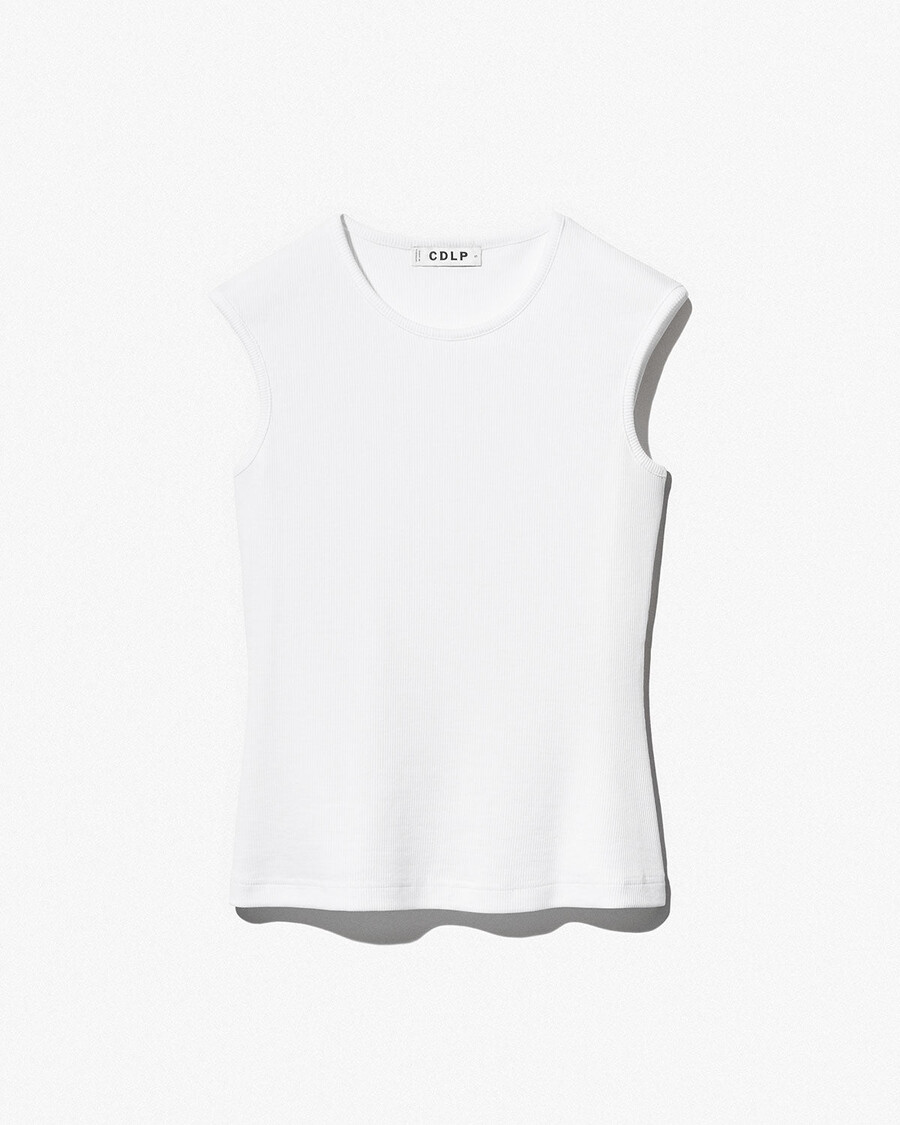 chaleco de canalé para mujer en blanco comprar ahora — cdlp