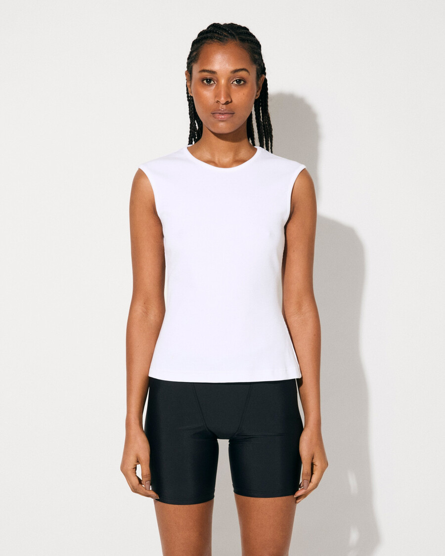 chaleco de canalé para mujer en blanco comprar ahora — cdlp