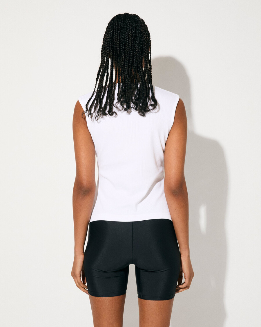 chaleco de canalé para mujer en blanco comprar ahora — cdlp