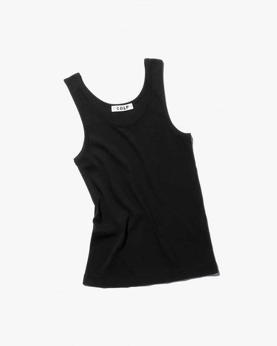 2 camisetas de tirantes de canalé para mujer en blanco y negro roto tienda — cdlp