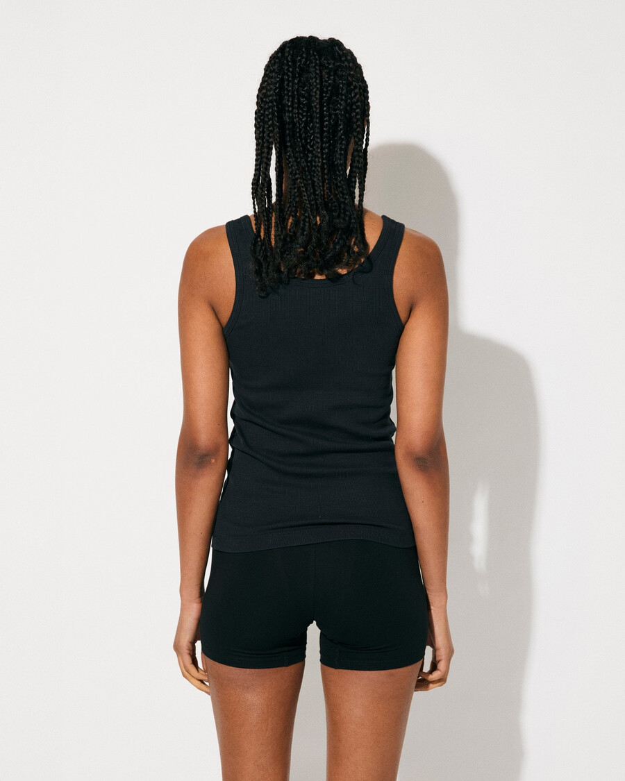 camiseta de tirantes de canalé para mujer en negro roto compra ahora — cdlp