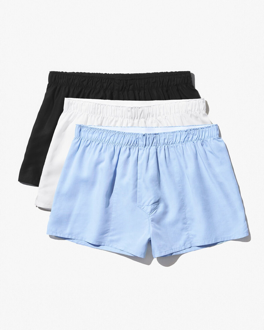 3 calzoncillos tipo bóxer ajustados para hombre en negro blanco y azul cielo tienda — cdlp